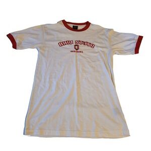 Vintage Starter Ohio State Buckeyes White & Red T-Shirt Men’s Medium Embroidered